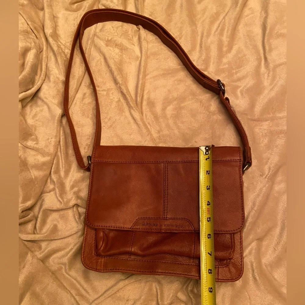 Spikes&Sparrow Unisex Messanger Stlye Flap Bag Crossbody Bag Brown Leather